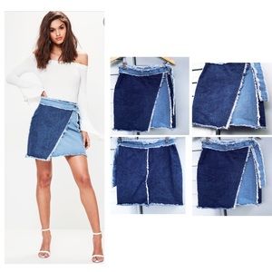 Misguided denim wrap skirt size medium